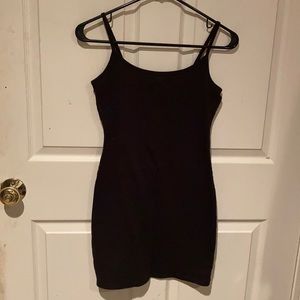 Black casual adjustable strapped dress